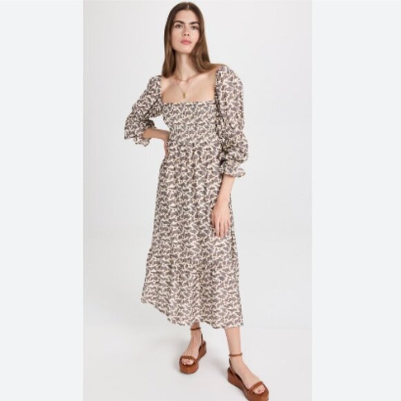 OPT Brigitte Dress In White Floral Size Large EUC - Picture 1 of 5